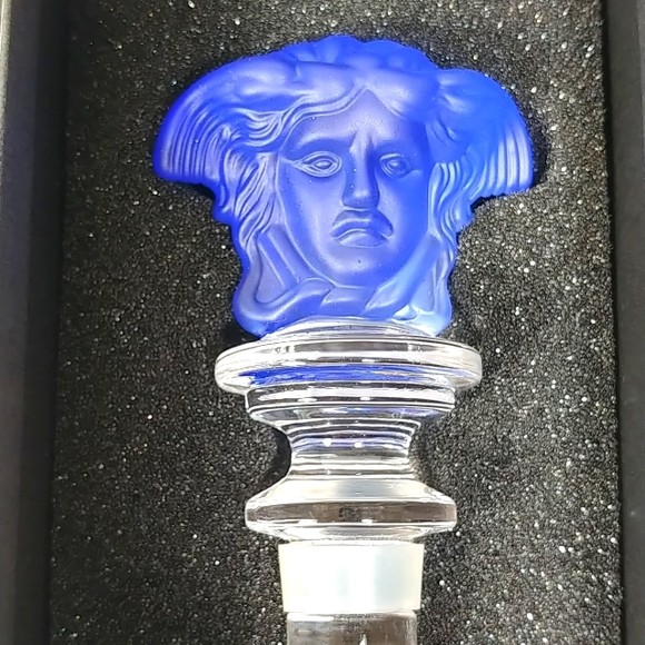 Versace Rosenthal Vintage Colbalt crystal bottle stopper authentic - New in Box - Picture 4 of 9